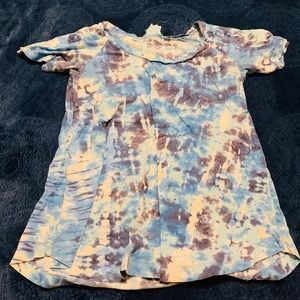 Pink Lotus- Blue Tie Dye- Small